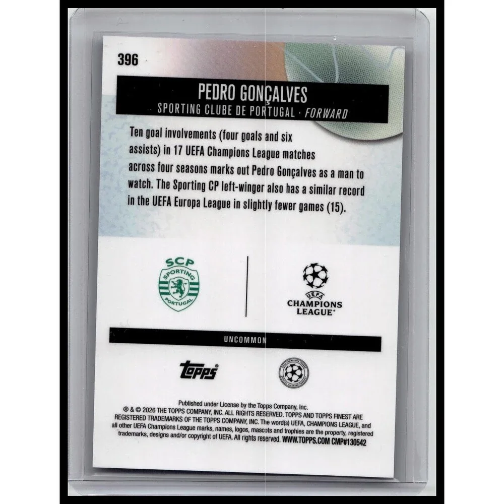 2025-26 Finest UEFA Pedro Gonçalves Purple Checkerboard Refractor #/99 Lions